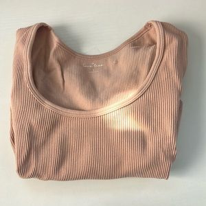 Tan pink long sleeve top
